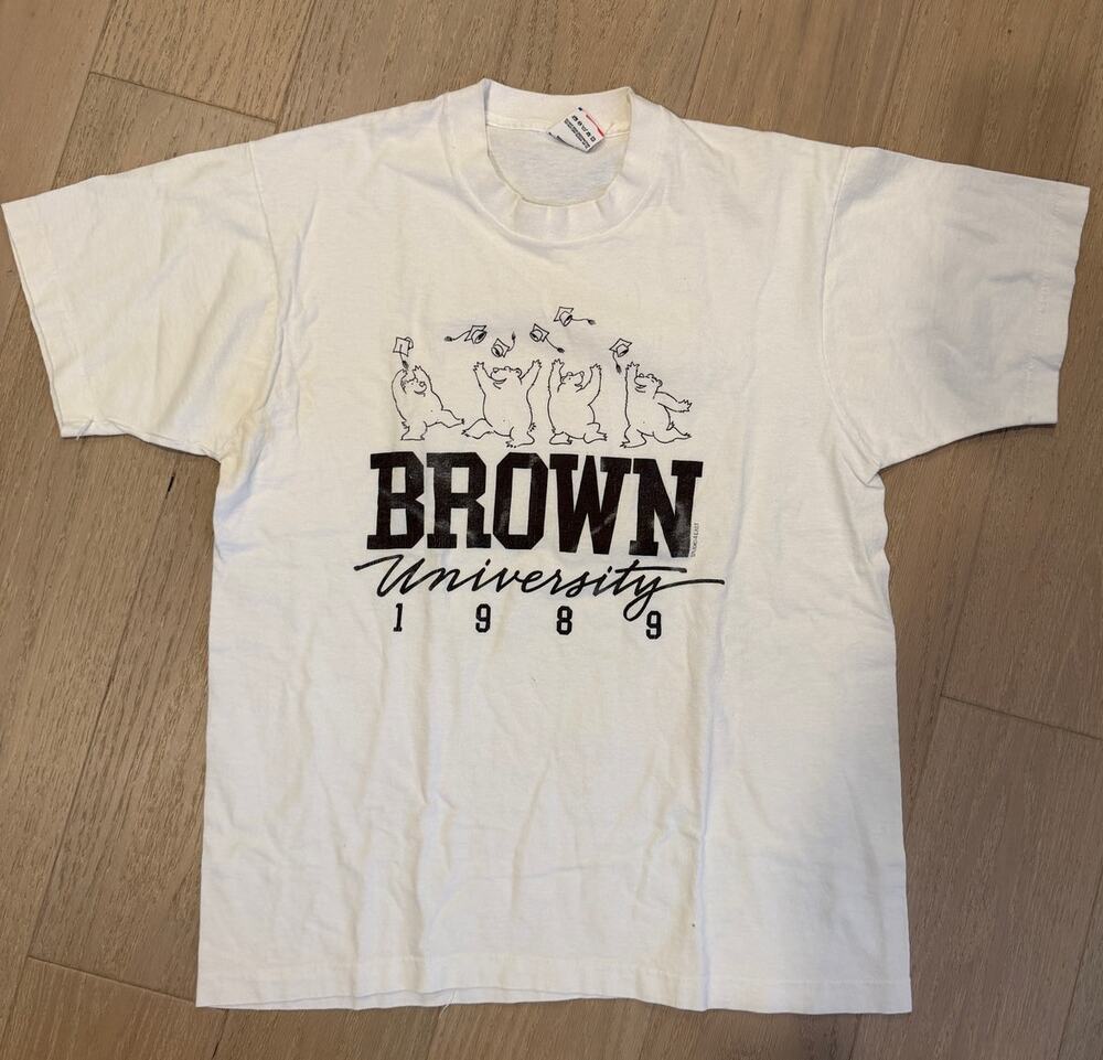 Vintage 1989 Brown University Graduation Bears T-Shirt White